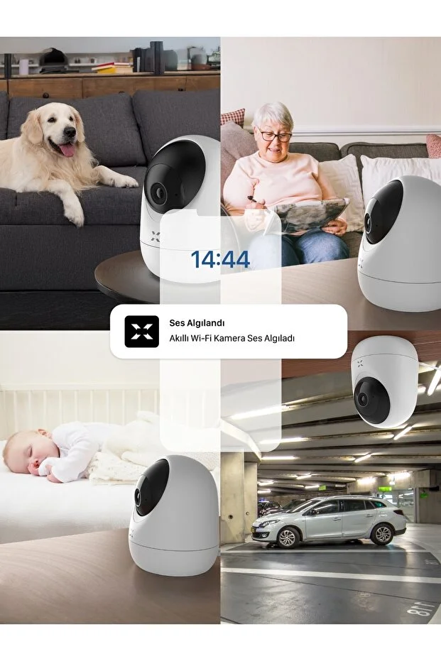 Ev Kamerası | 3’lü Set, 1080p, 3MP, Sesli, Gece Görüşlü, İç Mekan, Güvenlik Kamerası